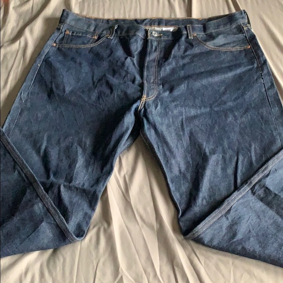 Slightly used B&T Levi 501 raw denim jeans 44w 32L - Picture 5 of 5